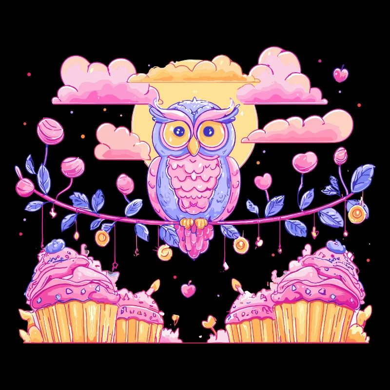 Pastell Eulenzauber über Cupcakes