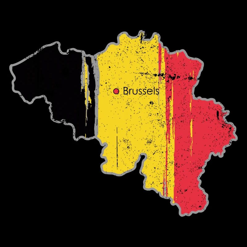 Carte de Bruxelles avec drapeau belge