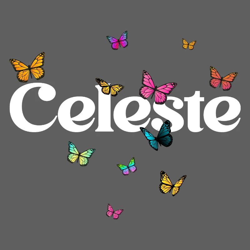 Schöner Mädchenname mit Schmetterlingen CELESTE