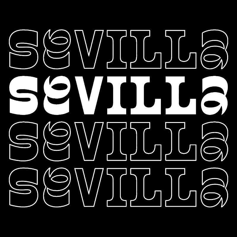 Sevilla Spanish City Repeated Typography logo