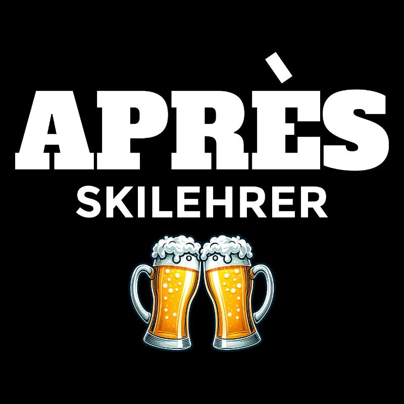 Après ski instructor with beer mugs