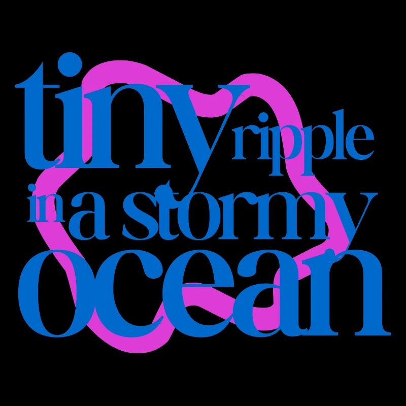 Tiny ripple in a stormy ocean (pink background)