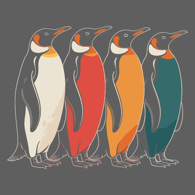 Farbenfrohe Pinguine