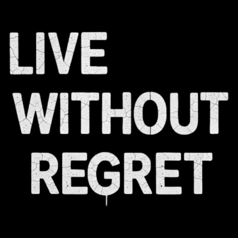 Live Without Regret: Cracked Typography motivation