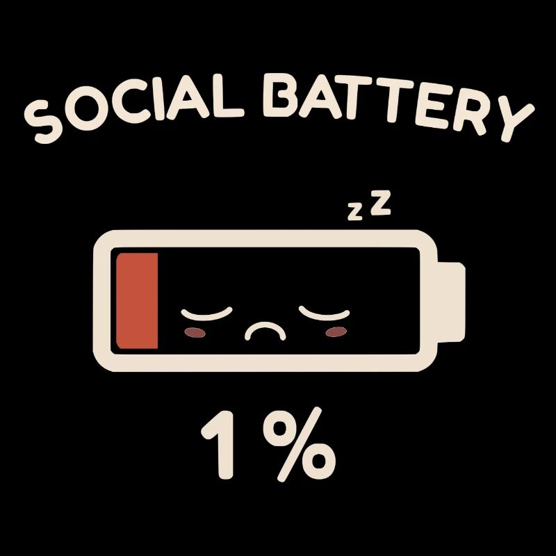 Soziale Batterie 1 %