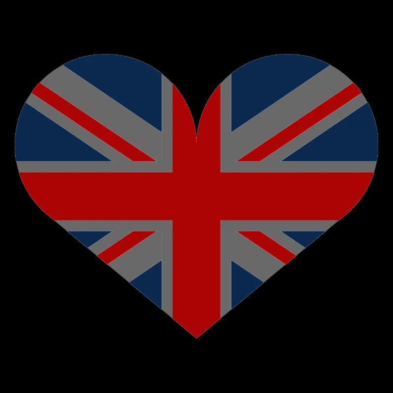 Drapeau britannique en forme de cœur