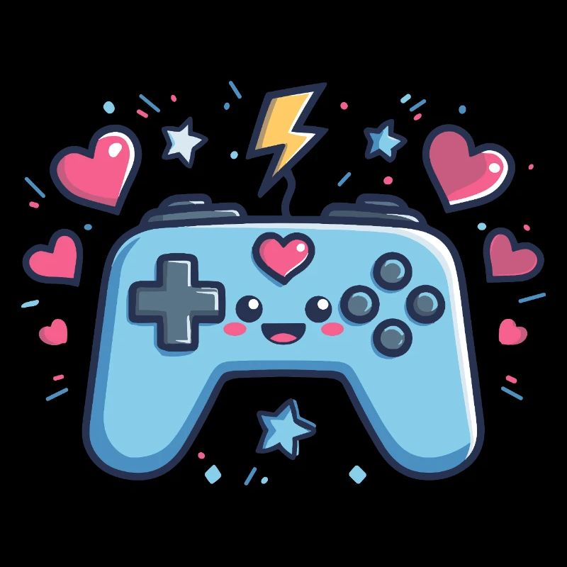Kawaii Game Controller Heart Design
