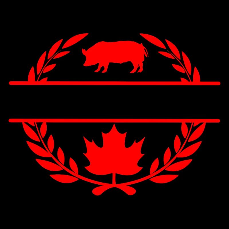 Canada maple leaf pig laurel wreath