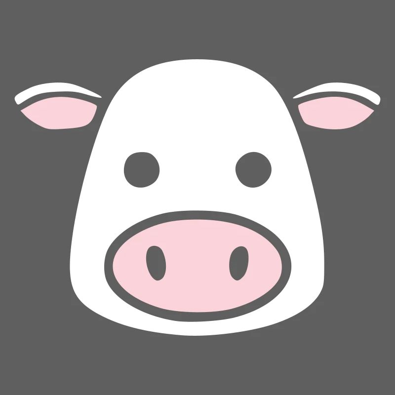 Cute Cow Head Face Comic Vector