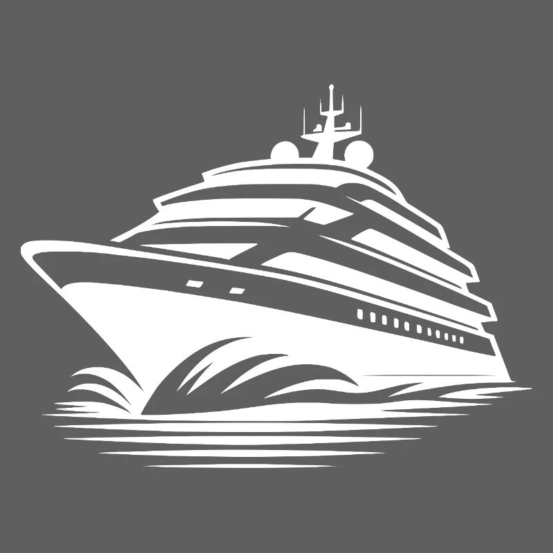 Cruise yacht with full waves ride ahead