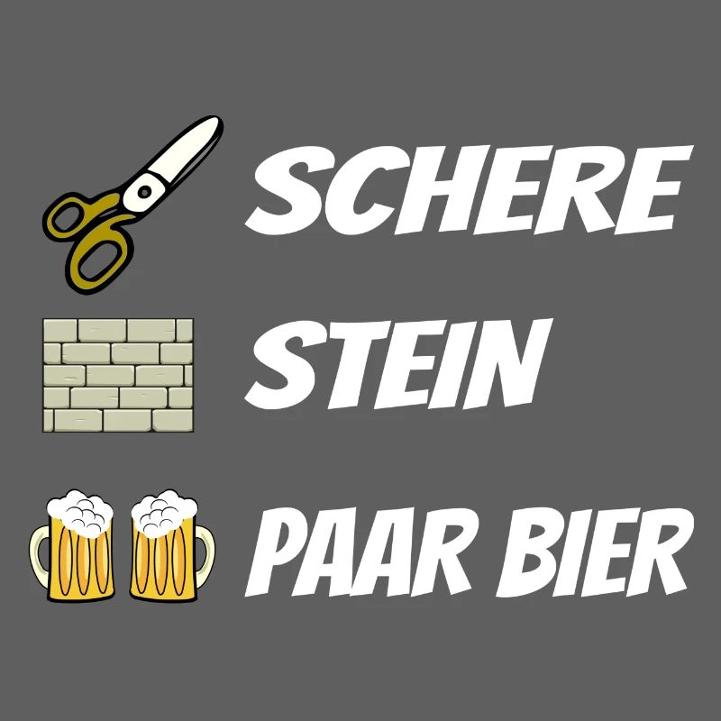 Schere , Stein, Paar Bier
