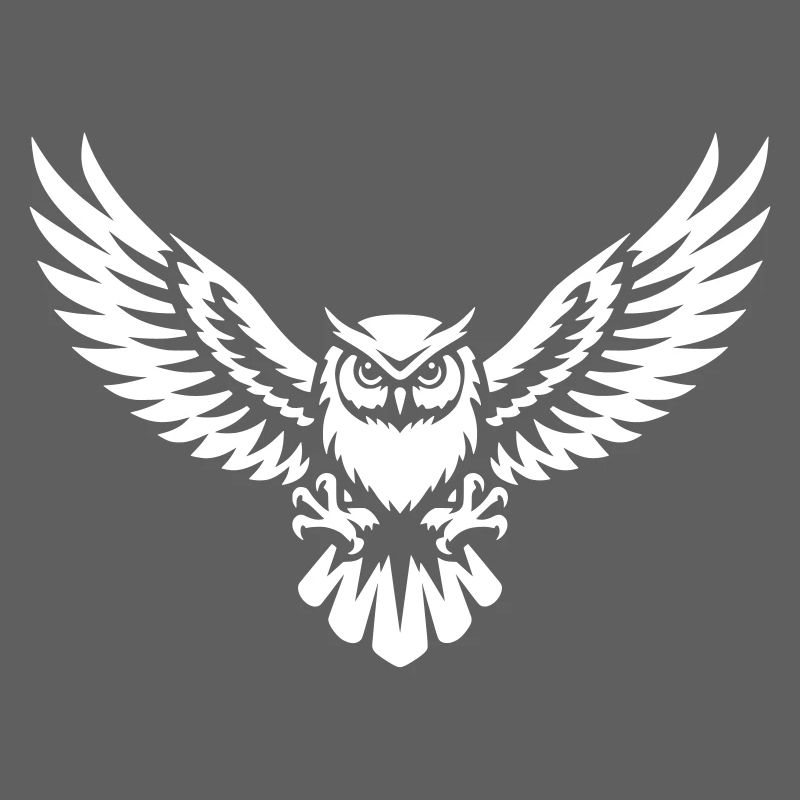 Hibou aux ailes déployées