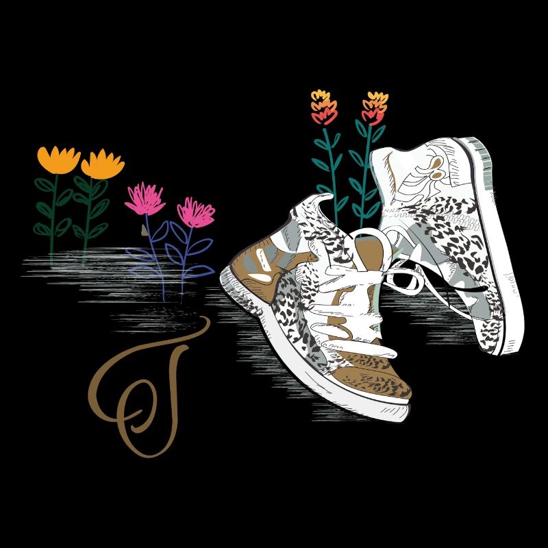 Wanderschuhe mit Blumen
