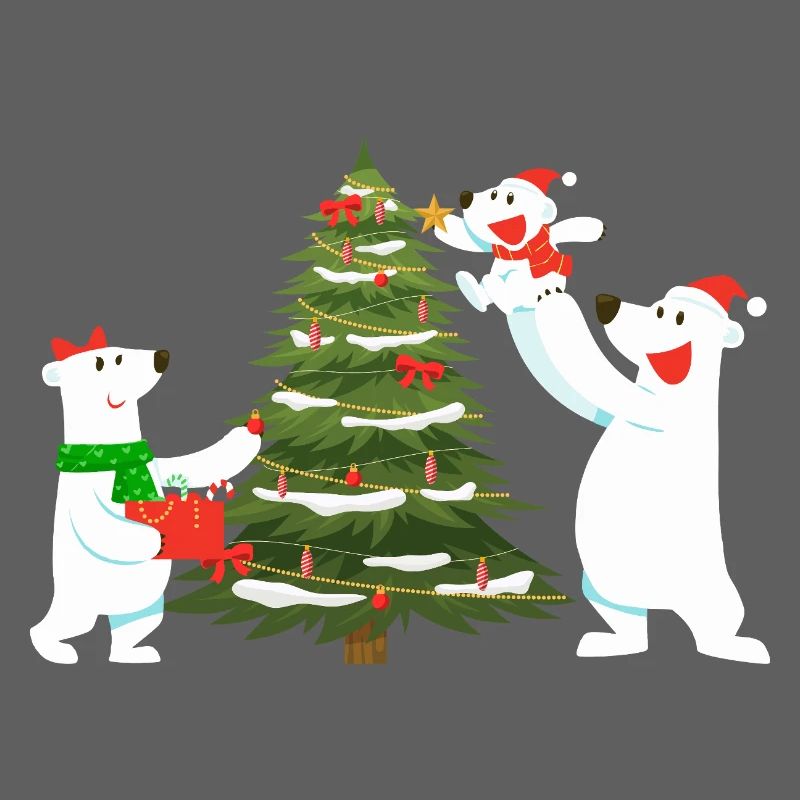 Festliche Eisbären mit Tannenbaum