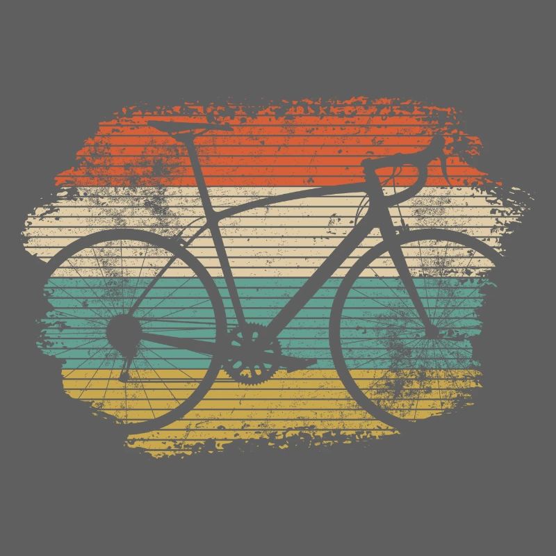 Retro Rainbow Bicycle Silhouette