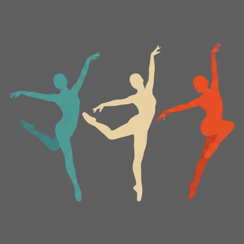 Dance silhouettes in three-color swing