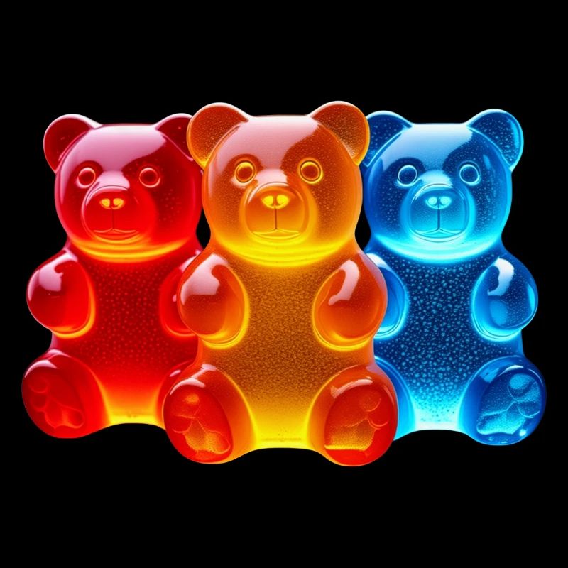 Glowing Tricolor Bears
