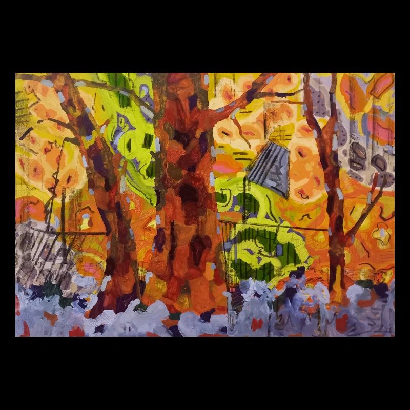 Le parc d’automne dans l’abstraction des couleurs