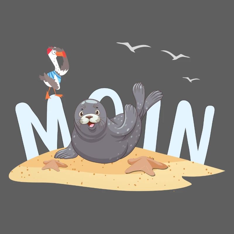 Moin Robbe Möwe Strand