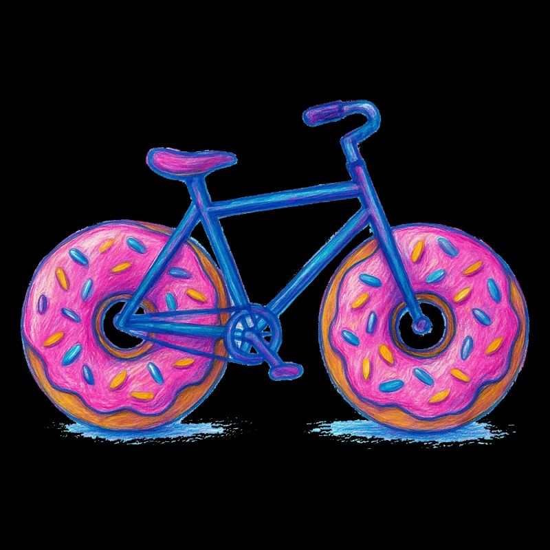 Conception de vélo beignet coloré