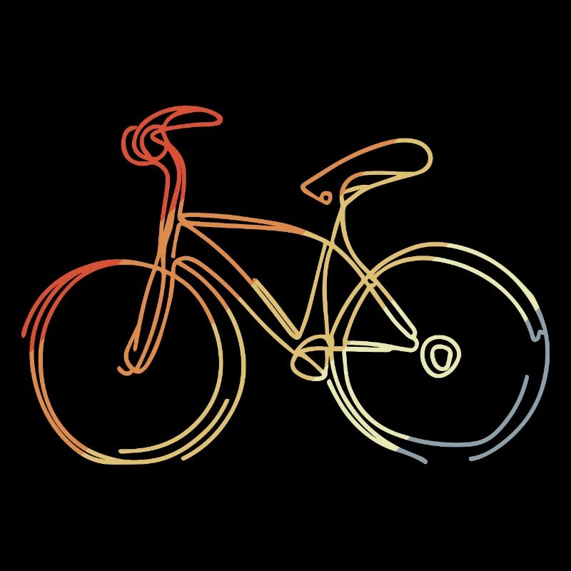 Cycling Drawing Retro Style