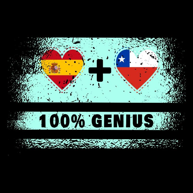 Spain and Chile flag 100% genius
