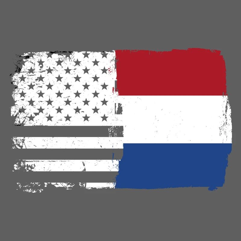 Fusion de drapeaux : Étoiles rayures Dutch Brush