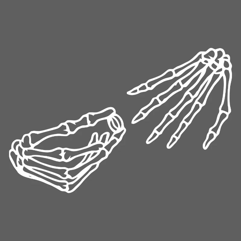 Ätherisches Skelett Hand und Schädel Illustration