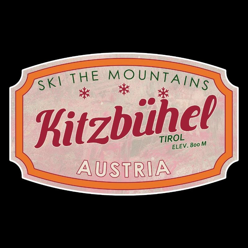 Alpine Vintage Label Kitzbühel Austria