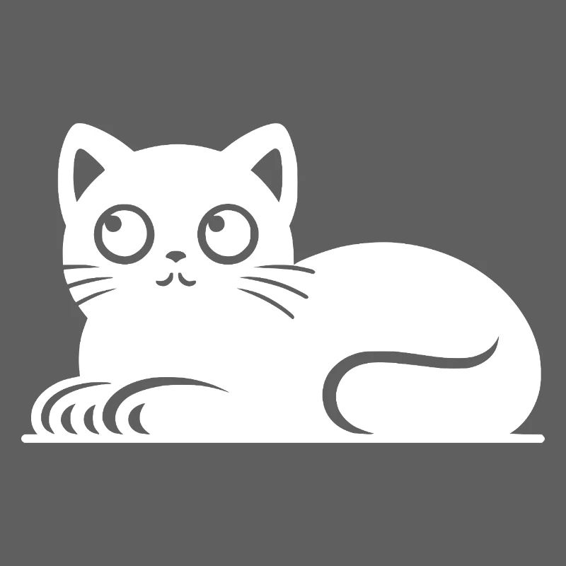 Dessin mignon de style tatouage de chat chat