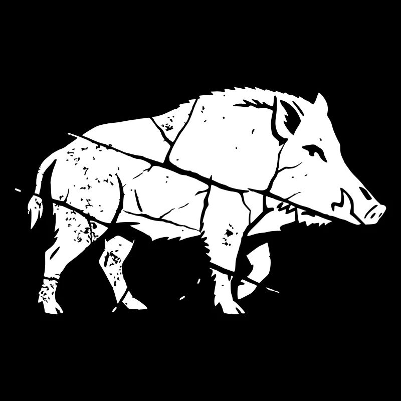 Wild Boar Mosaic Sliver Art Vector