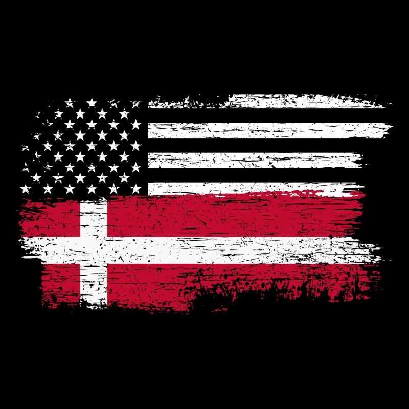 Grunge US Drapeau Danois Fusion