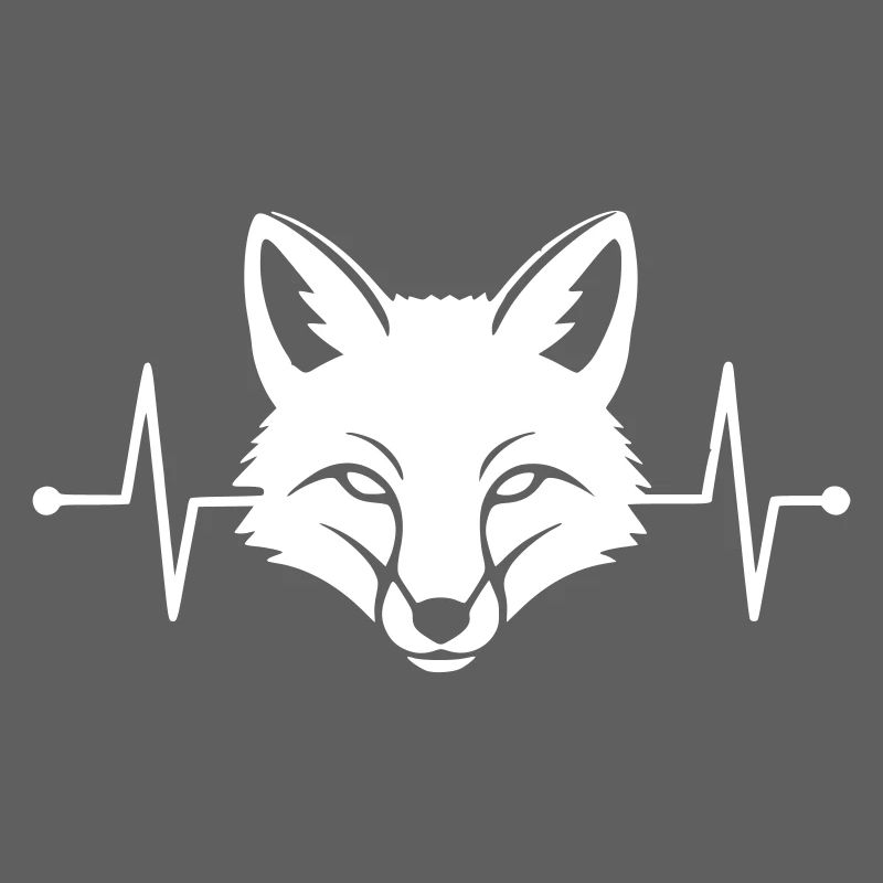 Fox Heartbeat ECG Line Clean Vector
