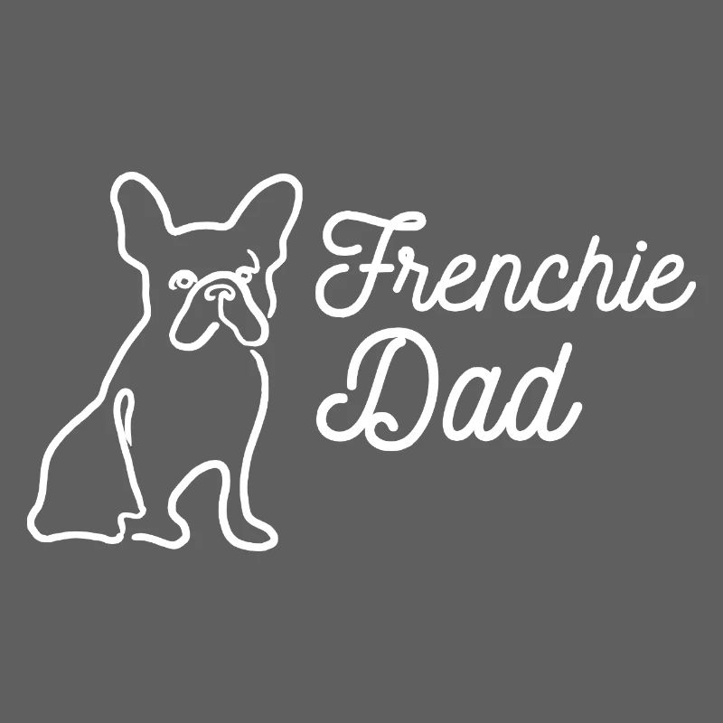 Frenchie Dad Outline Lineart