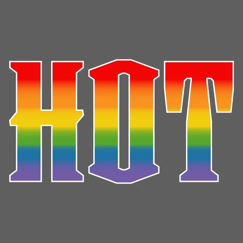 Rainbow text Hot LGBT lgbtqi queer