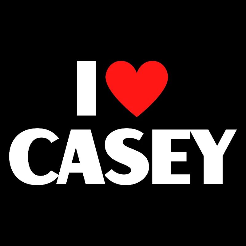 I Love Casey Red Heart Retro Statement