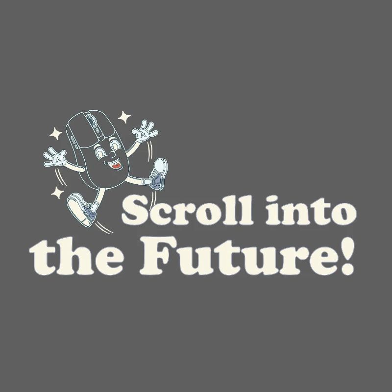 Scroll Into The Future – Retro Nerd Mouse Saying