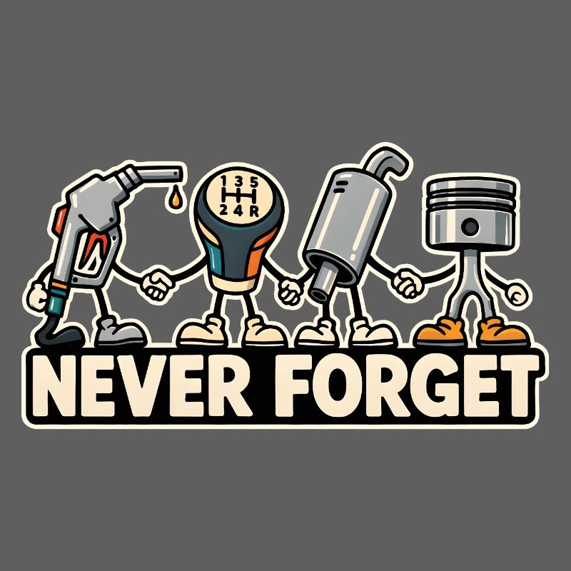 Never Forget – Combustion Engine Car Retro Design
