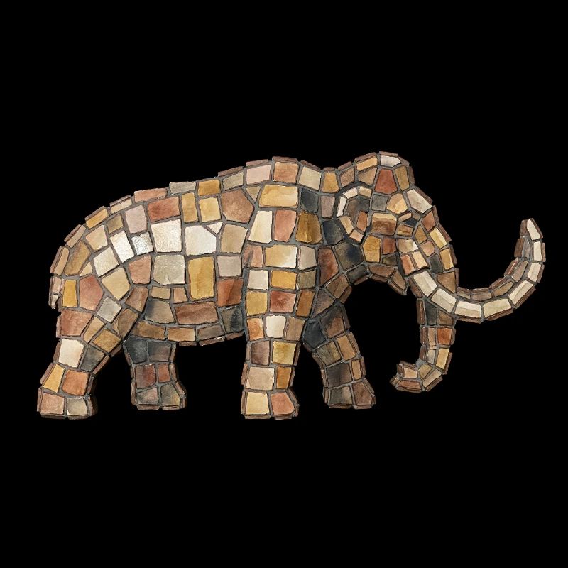 Mammoth Mosaic - Rustic Prehistoric Gift