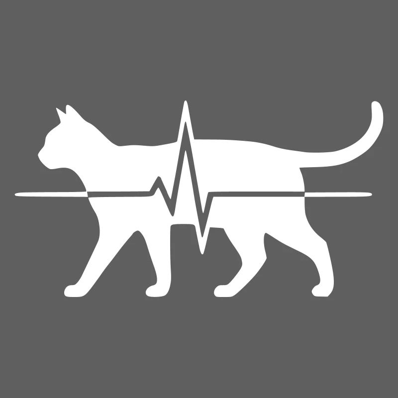 Cat Heartbeat ECG Line Clean Vector