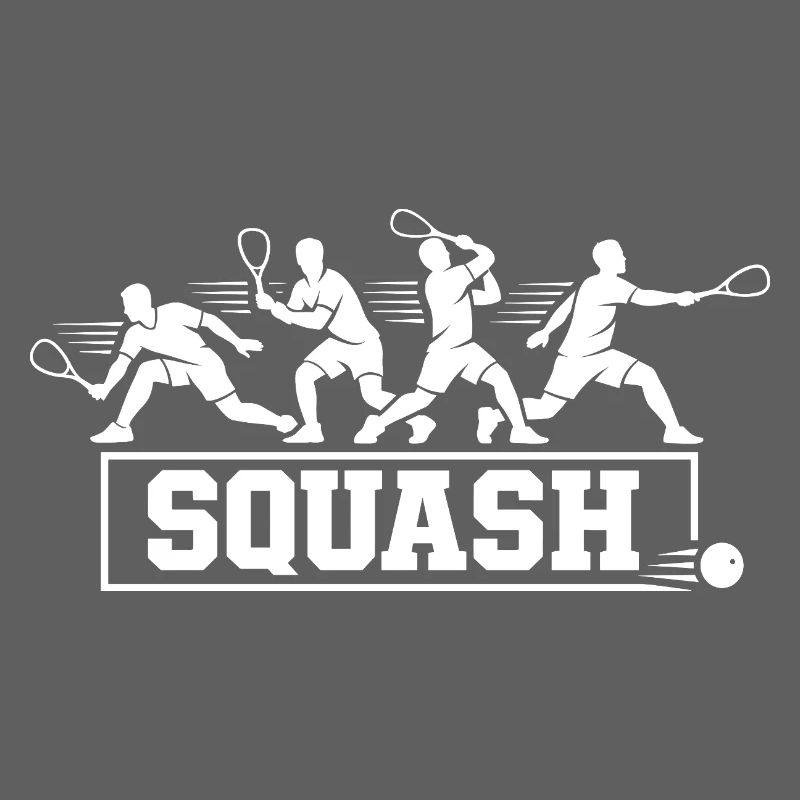 Séquence d’action rétro de joueurs de squash Art de silhouette