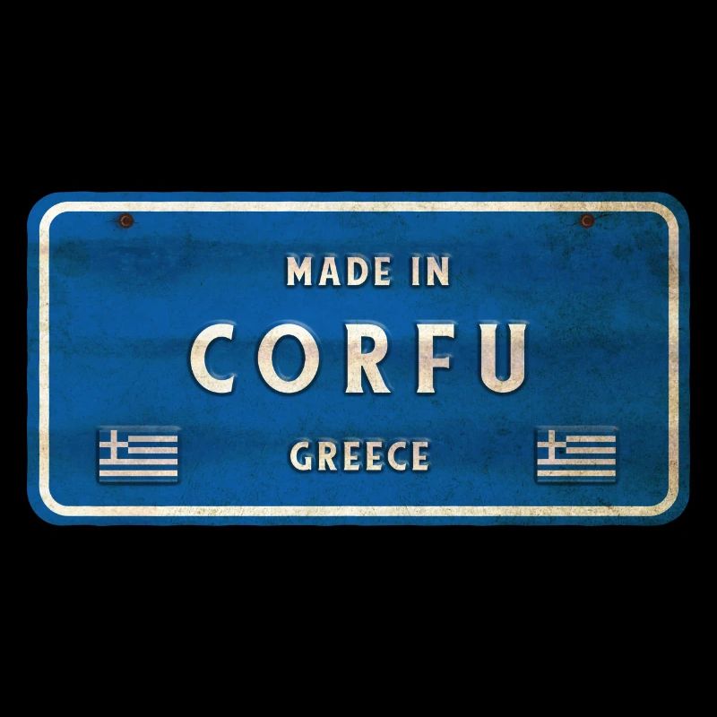 Panneau vintage Corfou Grèce