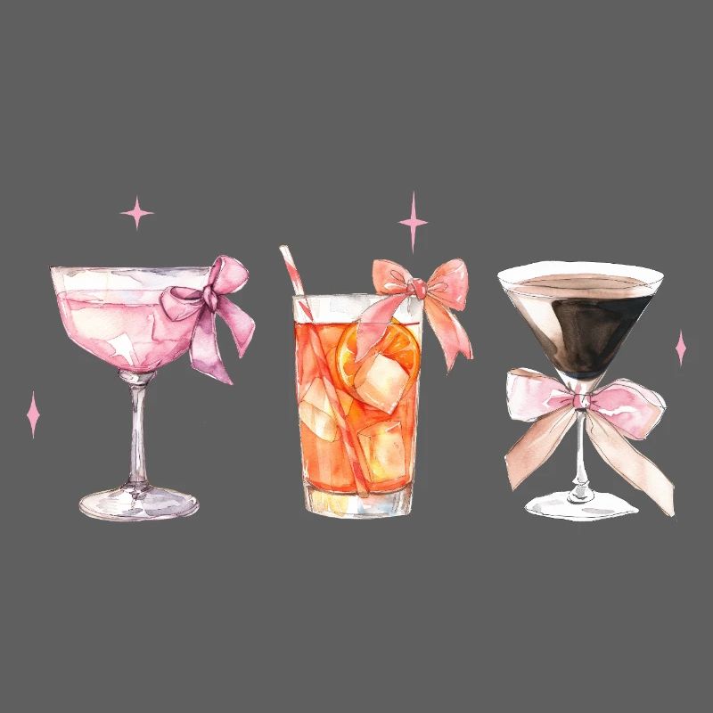 Cocktails coquettes élégants avec thé Bows