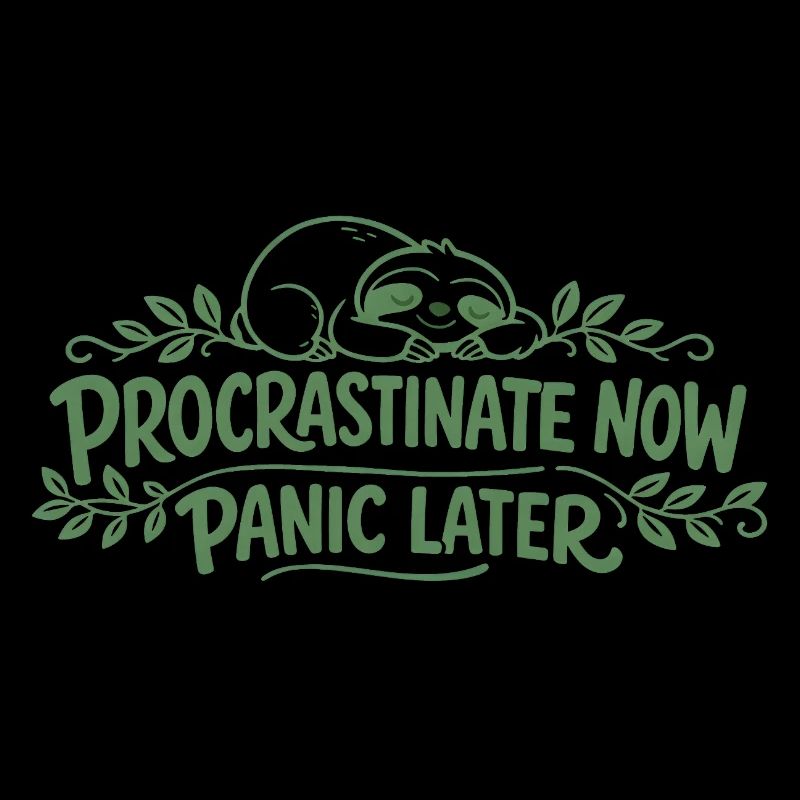 Faultier Spruch - Procrastinate Now Geschenk