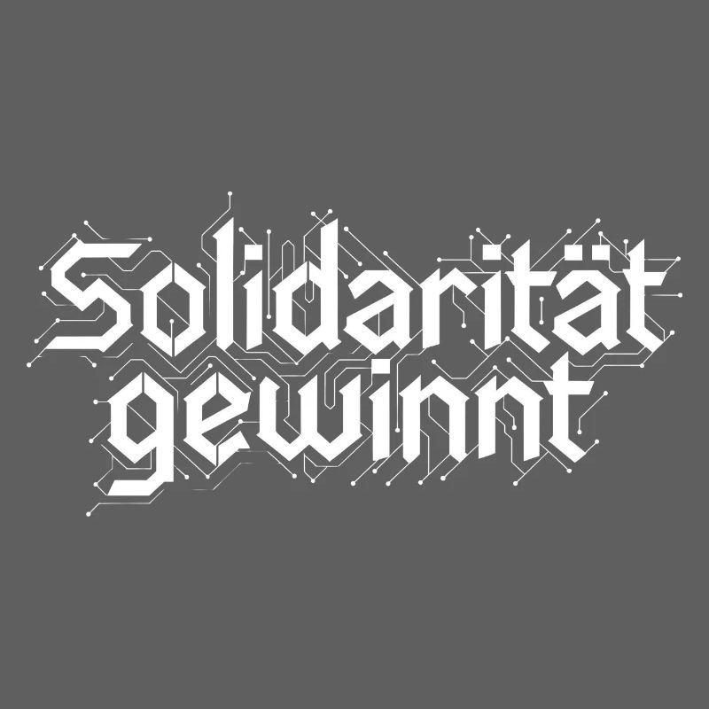 Solidarität gewinnt Statement Design Weiß