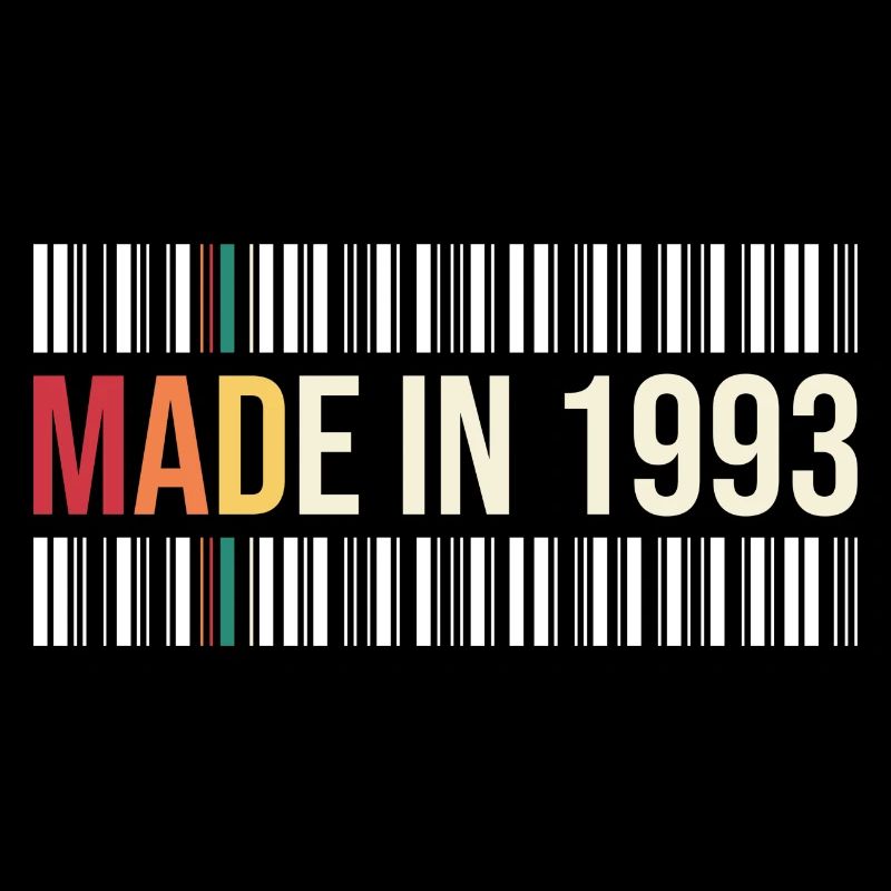 Born in 1993 Retro Barcode Tee