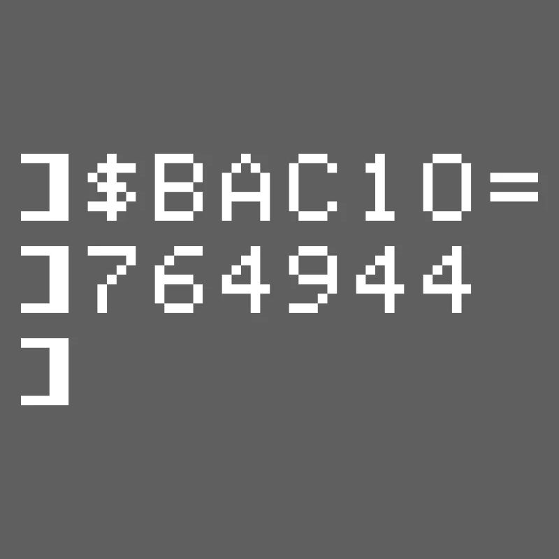 Bacio BAC10 8-bits Esadecimal Code Nerd Pixel Art