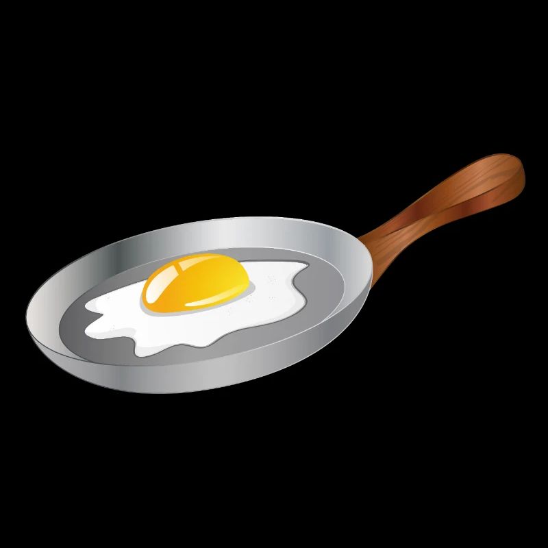 Fried egg in a pan – breakfast with retro charm