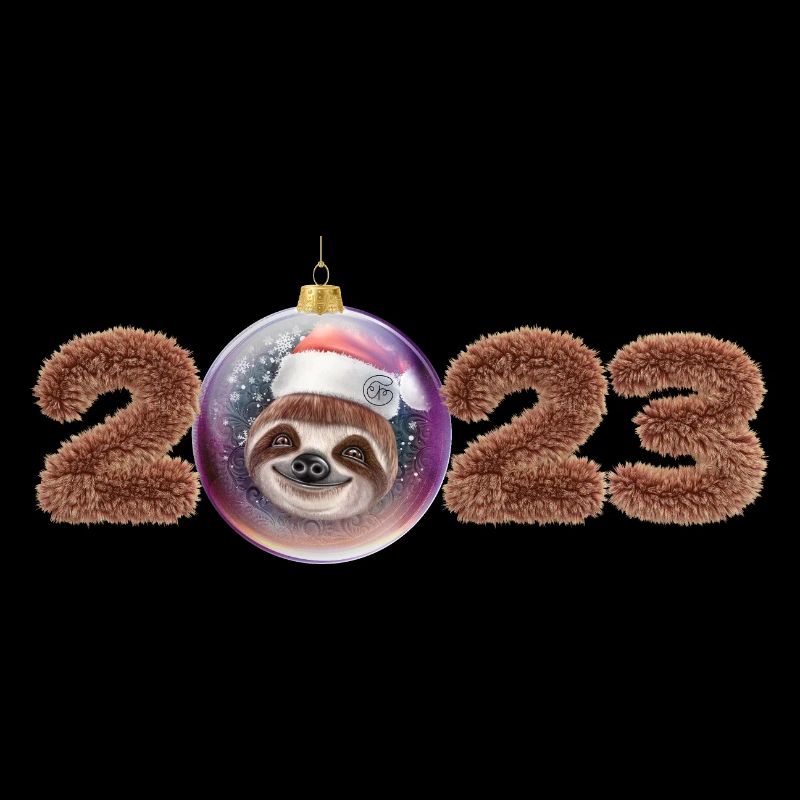 2023 Christmas ball cute sloth