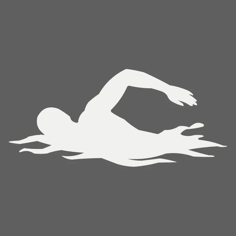 Schwimmer-Silhouette im Wasser